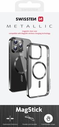 Swissten Clear Jelly MagStick pre Apple iPhone 16 Pro Max, čierny