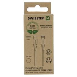 Swissten Datový kabel USB-C / Lightning 1,2m (ECO balení), bílý