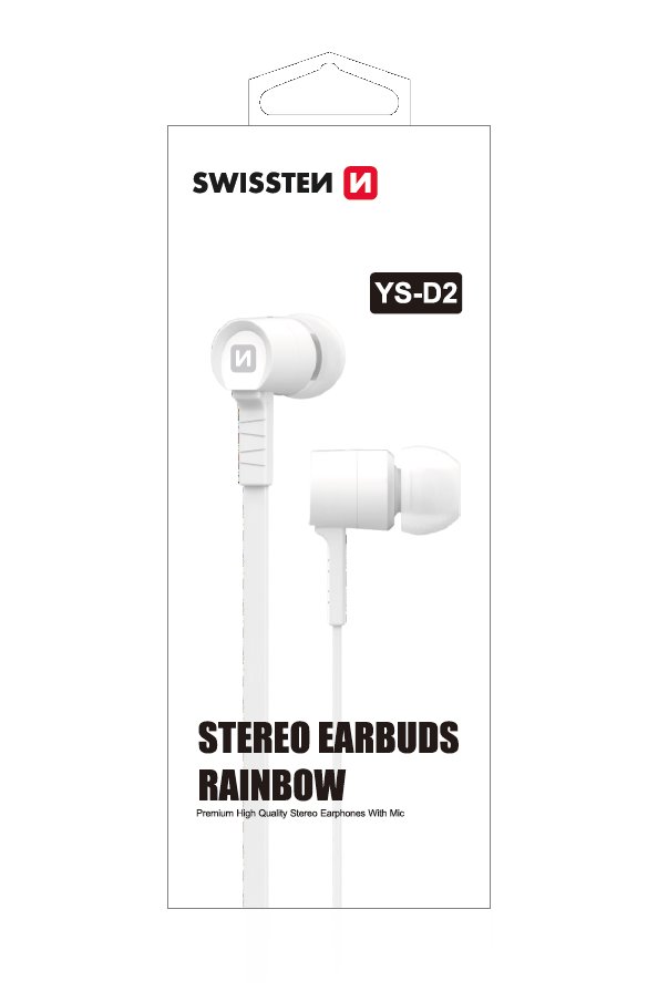 SWISSTEN Earbuds Rainbow YS-D2 biele 51106001