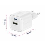 Swissten GaN adaptér 35W + USB-A, bílý  