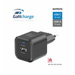 Swissten GaN adaptér 35W + USB-A, černý  