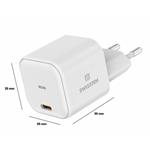 Swissten GaN adaptér 65W, bílý  