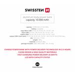 Swissten hliníková powerbanka 20 W PD, 10 000 mAh, sivá
