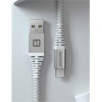 Swissten kabel Aramid USB / USB-C 1,5 m, bílý