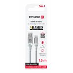 Swissten kabel Aramid USB / USB-C 1,5 m, bílý
