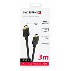 Swissten Kabel HDMI / HDMI 4K 60Hz 3,0m, PVC