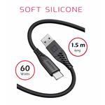 Swissten kabel Silicone USB / USB-C 60 W, černý