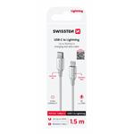 Swissten kabel Textile II USB-C / Lightning 1,5 m, bílý