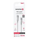 Swissten kabel Textile II USB-C / USB-C 1,5 m, bílý