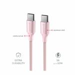 Swissten kabel Textile II USB-C / USB-C 1,5 m, růžový