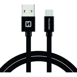 Swissten kabel USB-C, černý, 3 m  