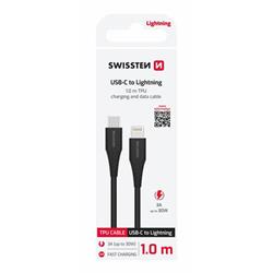 Swissten kabel USB-C / Lightning 1 m, černý