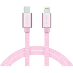 Swissten kabel USB-C / Lightning, růžovo-zlatý, 1.2 m  