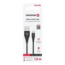 Swissten kabel USB / Micro USB 1,5 m, černý