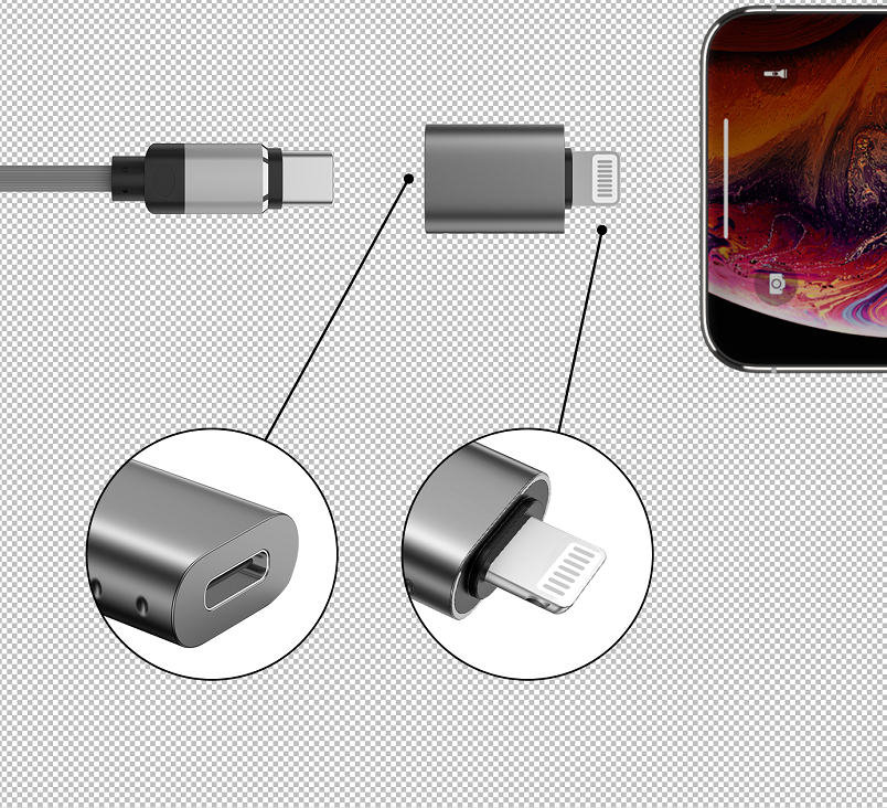 Swissten Lightning/USB-C adaptér