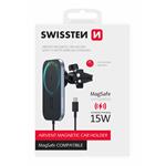 SWISSTEN MAGNETICKÝ DRŽÁK DO VENTILACE AUTA S BEZDRÁTOVÝM NABÍJENÍM 15W (kompatibilní s MagSafe)