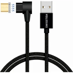 SWISSTEN Magnetický Textile Micro USB, datový kabel, černý, 1,2 m 71527400 - Mobilní telefony - příslušenství