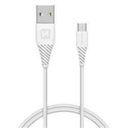 SWISSTEN Micro USB, datový kabel, bílý, 1,5 m (9mm)