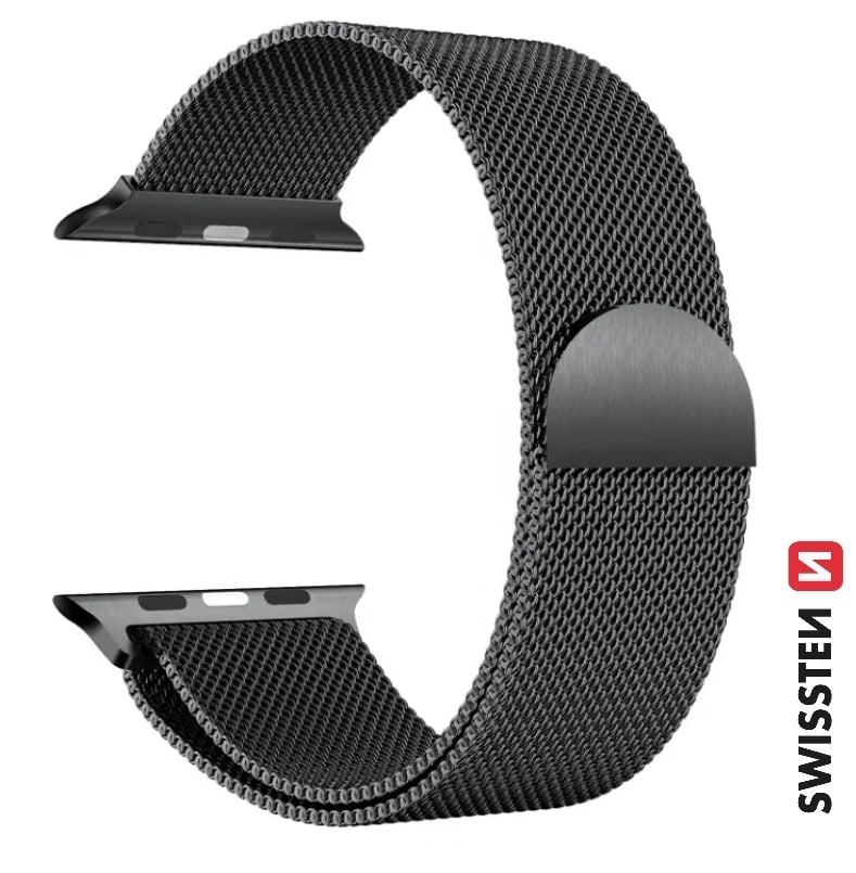 Swissten milánský řemínek pro Apple Watch 38/40/41 mm, černý
