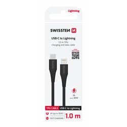 Swissten Nabíjecí kabel USB-C / Lightning 1,0m, černý