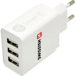 Swissten nabíječka Smart IC 3× USB, bílá