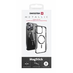 Swissten Pouzdro Clear Jelly MagStick Metallic Pro Apple iPhone 12 / 12 Pro, černé