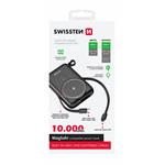 SWISSTEN POWER BANK 10000 mAh PD 22,5 W S INTEGROVANÝM KÁBLOM USB-C A SVETELNÝM KÁBLOM (kompatibilný s MagSafe)