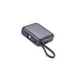 SWISSTEN POWER BANK 10000 mAh S INTEGROVANÝM USB-C A SVETELNÝMI KÁBLAMI STRIEBORNÁ STRIEBORNÁ