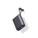 SWISSTEN POWER BANK 20000 mAh S INTEGROVANÝM USB-C A SVETELNÝMI KÁBLAMI STRIEBORNÁ STRIEBORNÁ