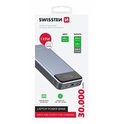 SWISSTEN POWER BANK 30000 mAh PRO NOTEBOOKY 133W POWER DELIVERY GREY