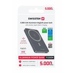 Swissten Power bank Fusion 5000mAh s nabíjením Apple Watch (kompatibilní s MagSafe), stříbrná
