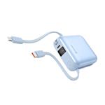 Swissten Power bank Space 10000mAh s integrovanými kabely USB-C a Lightning, modrá
