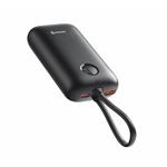 SWISSTEN POWER BANK VOLTBOX 35W 10000 mAh S INTEGROVANÝM USB-C A SVETELNÝMI KÁBLAMI ČIERNA