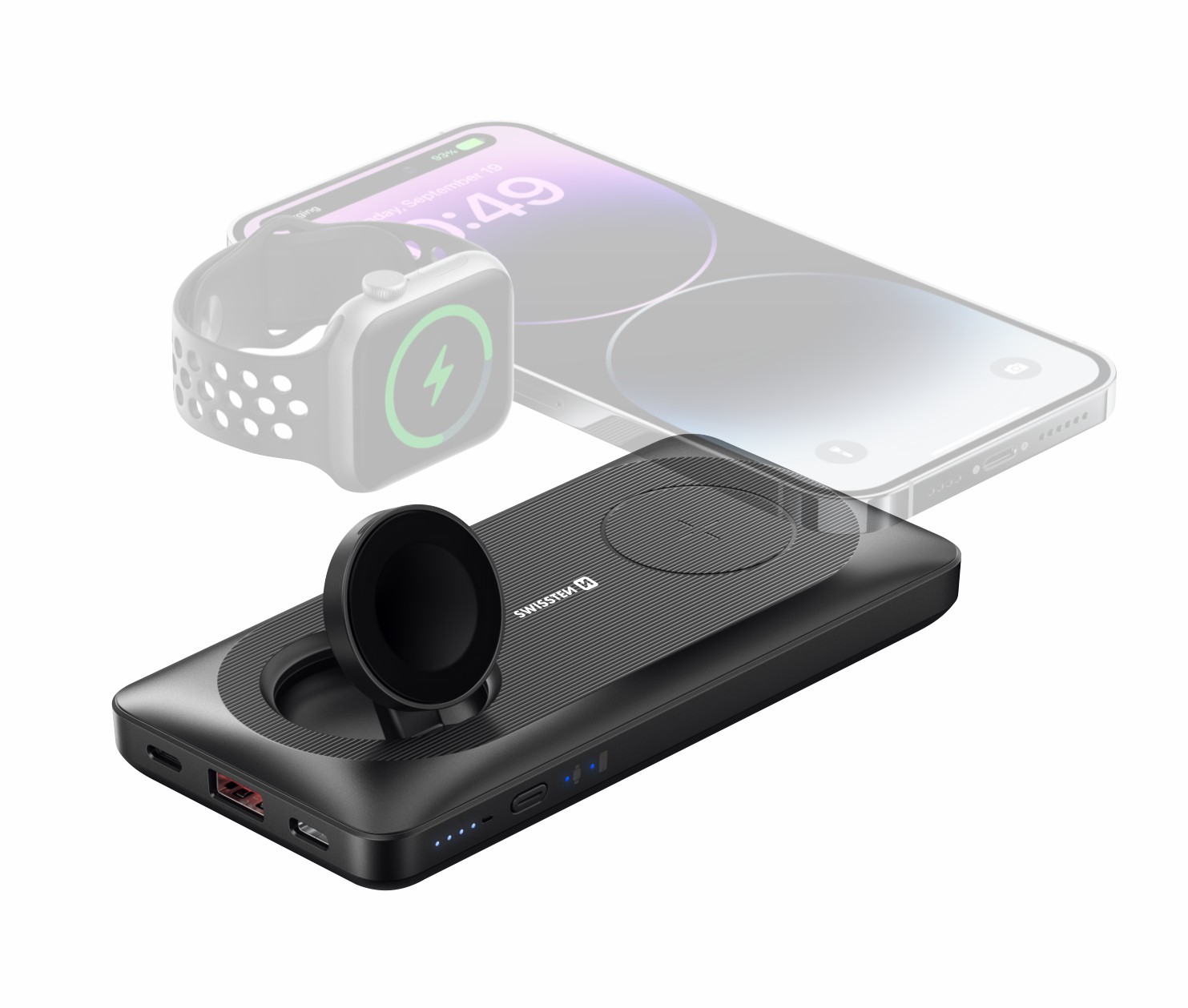 SWISSTEN powerbank 10000 mAh 2v1 PRO Apple Watch a MagSafe