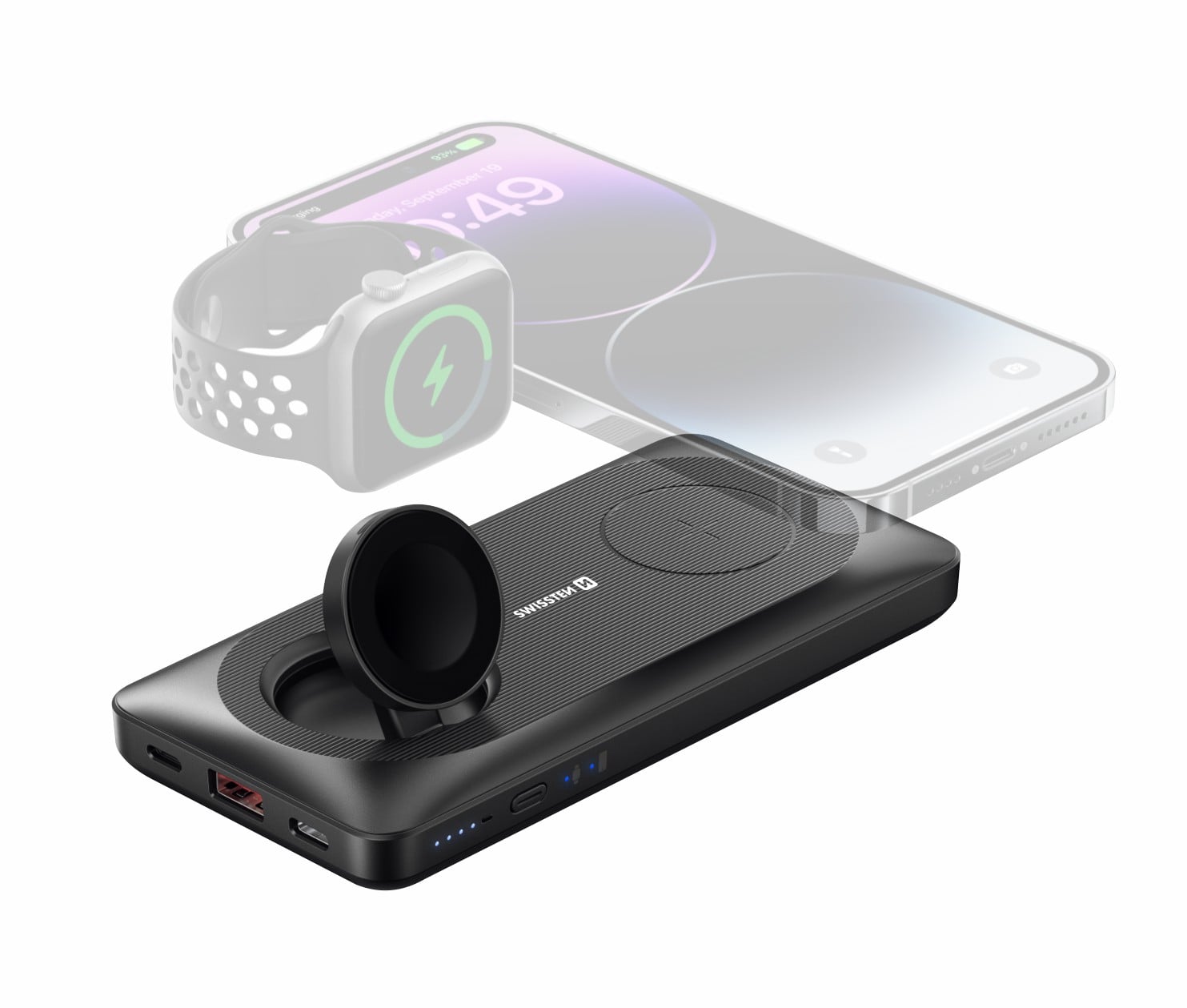 SWISSTEN powerbank 10000 mAh 2v1 PRO Apple Watch a MagSafe