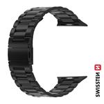 Swissten řemínek Apple Watch kovový 38–41 mm, černý  