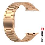 Swissten řemínek Apple Watch kovový 42–49 mm, růžovo-zlatý  