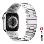 Swissten řemínek Apple Watch kovový 42–49 mm, stříbrný  