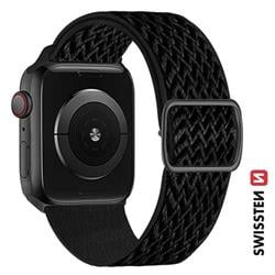Swissten řemínek Apple Watch nylonový 38–41 mm, černý  