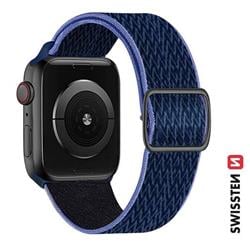 Swissten řemínek Apple Watch nylonový 42–49 mm, modro-fialový  