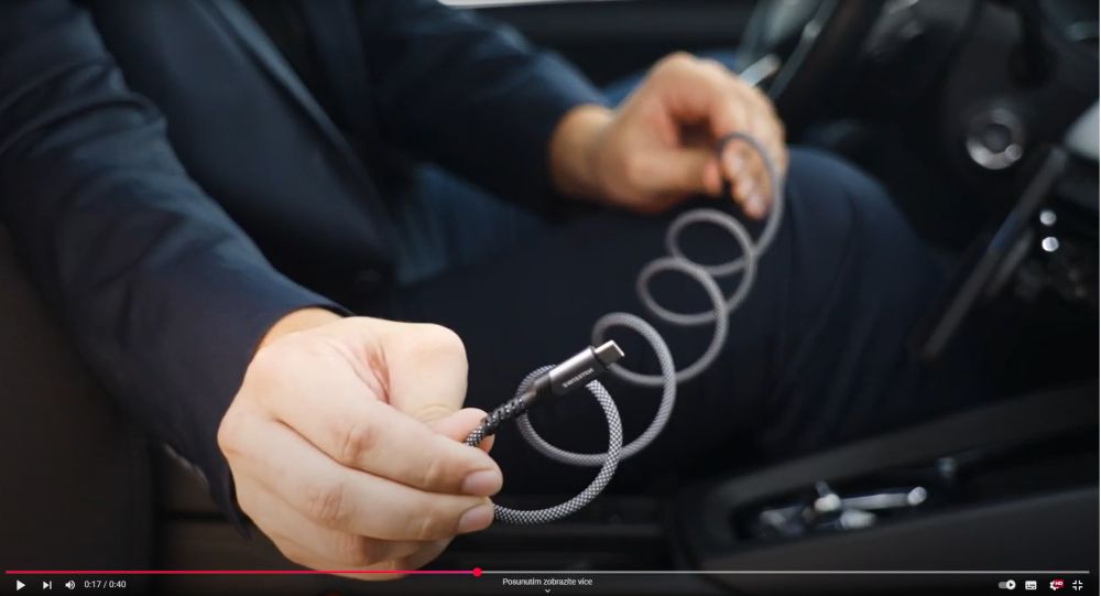 Swissten samonavíjací magnetický kábel USB-C/USB-C, 1 m