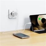 SWISSTEN SÍŤOVÝ ADAPTÉR EDGE GaN 1x USB-C PD 35W + 1x USB-A 18W QC BÍLÝ