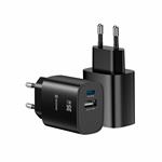 SWISSTEN SÍŤOVÝ ADAPTÉR EDGE GaN 1x USB-C PD 35W + 1x USB-A 18W QC ČERNÝ