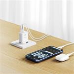 SWISSTEN SÍŤOVÝ ADAPTÉR EDGE GaN 1x USB-C PD 45W + 1x USB-A 18W QC BÍLÝ