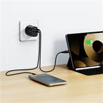 SWISSTEN SÍŤOVÝ ADAPTÉR EDGE GaN 1x USB-C PD 45W + 1x USB-A 18W QC ČERNÝ