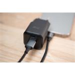 SWISSTEN SÍŤOVÝ ADAPTÉR GaN 1x USB-C 20W PD + 1x USB-A 18W QC ČERNÝ