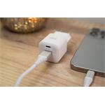 SWISSTEN SÍŤOVÝ ADAPTÉR GaN 1x USB-C 20W PD A 1x USB-A 18W QC BÍLÝ