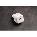SWISSTEN SÍŤOVÝ ADAPTÉR GaN 1x USB-C 20W PD A 1x USB-A 18W QC BÍLÝ