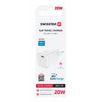 SWISSTEN SÍŤOVÝ ADAPTÉR GaN 1x USB-C 20W POWER DELIVERY BÍLÝ