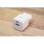 SWISSTEN SÍŤOVÝ ADAPTÉR GaN 1x USB-C 35W PD + 1x USB-A 27W QC BÍLÝ